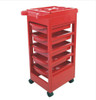 Five-floors Adjustable Height Hair Salon Instrument Storage Cart Beauty Trolley(Red)