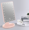 24pcs Light Bead Makeup Mirror Smart Touch Screen Dimming Desktop LED Makeup Mirror  Battery(Pink)