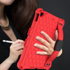 For iPad  Air 2019 10.5 Honeycomb Design EVA + PC Four Corner Anti Falling Flat Protective Shell With Straps(Red+Black )