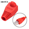 Network Cable Boots Cap Cover for RJ45, Red (100 pcs in one packaging, the price is for 100 pcs)(Red)