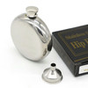 140mL(5oz) Men Mirror Handy Hip Flask Stainless Steel Portable Round Jug (With Small Funnel)(Silver)