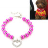 5 PCS Pet Supplies Pearl Necklace Pet Collars Cat and Dog Accessories, Size:M(Purple Red)