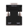 HDMI Female to VGA Male Converter with Audio Output Adapter for Projector, Monitor, TV Sets(Black)