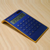 Ultra-Thin Gold Frame Solar Dual Power Arithmetic Calculator(Blue)