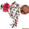 Daisy Leaf Artificial Flower Vine Interior Background Wall Window Decoration, Length: 1.75m(Wine Red)