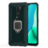 For OPPO A9 (2020) Carbon Fiber Protective Case with 360 Degree Rotating Ring Holder(Green)