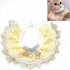 Pet Bib Adjustable Saliva Towel Lace Pearl Pendant Dog Collar, Specification: M