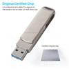 Richwell 3 in 1 128G Micro USB + 8 Pin + USB 3.0 Metal Rotating Push-pull Flash Disk with OTG Function(Silver)