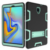 For Samsung Galaxy Tab A 10.5 T590 Shockproof PC + Silicone Protective Case，with Holder(Black Mint Green)