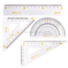 5 PCS Deli 71950 Student Exam Ruler Four-piece Set Containing Ruler Triangle Protractor