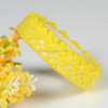 5 PCS Cotton Lace Fabric White Crochet Lace Roll Ribbon Knit Adhesive Tape Sticker Craft Decoration Stationery Supplies(Yellow)