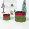 2 Sets Christmas Eve Cloth Mini Candy Apple Storage Basket Decoration(Green)