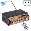 BT-118 Bluetooth HiFi Stereo Audio Amplifier with Remote Controller, LED Display, USB / SD & MMC Card / MP3 / AUX / FM, AC 220V / DC 12V, EU Plug