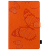 For Samsung Galaxy Tab S6 T860 Pressed Printing Butterfly Pattern Horizontal Flip Leather Case with Holder & Card Slots & Wallet & Sleep / Wake-up Function (Orange)