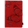 Pressed Printing Butterfly Pattern Horizontal Flip Leather Case with Holder & Card Slots & Wallet & Sleep / Wake-up Function For Samsung Galaxy Tab S6 T860(Red)