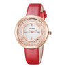 CAGARNY 6878 Water Resistant Fashion Women Quartz Wrist Watch with Leather Band(Red+Gold)