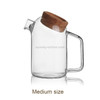 High Borosilicate Glass Cork Lid Teapot Juice Cold Kettle, Style:Medium Button