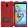 For Galaxy Tab A 10.5 T590  Contrast Color Silicone + PC Combination Case with Holder(Red + Black)