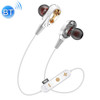 MG-G23 Portable Sports Bluetooth V5.0 Bluetooth Headphones, with 4 Speakers(White)