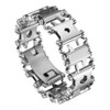 Multifunctional Stainless Steel Outdoor Survive Tool Bracelet for Men(316L Wide Silver)