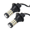 2 PCS 1156/Ba15s 5W 450LM 60LEDs DC 12V SMD-4014 Car Tail Bulb Turn Signal Auto Reverse Lamp Daytime Turn Running Light Car Source Set(White Light+Yellow Light), Cable Length: 40cm