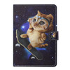 For 10 inch Tablet PC Universal Colored Drawing Horizontal Flip Leather Case with Holder & Card Slots(Skateboard Cat)