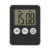 2 PCS Super Thin LCD Digital Screen Kitchen Timer Cooking Count Up Countdown Alarm Magnet Clock(Black)