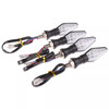 4 PCS DC 12V Motorcycle Front 9-LED + Back 3-LED Turn Signal Indicators Blinker Light, (Yellow + Blue Light)