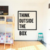 THINK OUTSIDE OF THE BOX Inspirational Wall Stickers Children's Room Decoration Wall Stickers