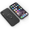 Shockproof PC + TPU Case with Magnetic Ring Holder for Huawei Y6 (2019) (Black)