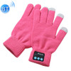 USB Charging Warm Bluetooth Hands-free Call Music Gloves Capacitive Three-finger Touchable Gloves(Pink)