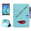 For Galaxy Tab A 8.0 / T350  Lips and Leaves Pattern Horizontal Flip Leather Case with Holder & Wallet & Card Slots & Sleep / Wake-up Function & Pen Slot