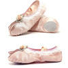 Crystal Satin Flower Decoration Dance Shoes Soft Sole Ballet Shoes Practice Dance Shoes For Children, Size: 25(Flesh Pink with Flower)