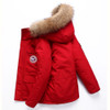 Men Goose Short Padded Workwear Down Jacket (Color:Red Size:XXXL)