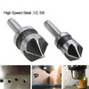 2 In 1 Round Handle 5 Blade Chamfering Woodworking Countersunk Drill Cone Drill