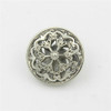 Silver 100 PCS Hollow Flower Shape Metal Button Clothing Accessories, Diameter:22mm