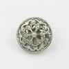 Silver 100 PCS Hollow Flower Shape Metal Button Clothing Accessories, Diameter:22mm