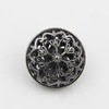 Black 100 PCS Hollow Flower Shape Metal Button Clothing Accessories, Diameter:25mm