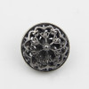 Black 100 PCS Hollow Flower Shape Metal Button Clothing Accessories, Diameter:22mm