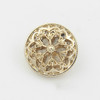Gold 100 PCS Hollow Flower Shape Metal Button Clothing Accessories, Diameter:22mm