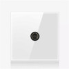 86mm Round LED Tempered Glass Switch Panel, White Round Glass, Style:TV Socket