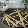 Luxury 3D Round Carpets Nordic style Pattern Rug, Color:Black Golden, Size:Diameter: 80cm