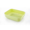 5 PCS Multifunctional Fruit and Vegetable Basket Plastic Square Hollow Drain Basket, Size:L(Green)