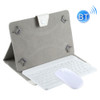 YS-001 7-8 inch Tablet Phones Universal Mini Wireless Bluetooth Keyboard, Style:with Bluetooth Mouse+Leather Case(White)
