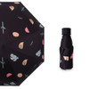 Sunny and Rainy Sunscreen and UV Protection Cute Folding Mini Sun Umbrella, Style:Five Fold(Black)