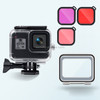 45m Waterproof Case + Touch Back Cover + Purple Red Pink Lens Filter for GoPro HERO8 Black