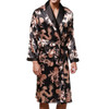 Men's Long Paragraph Silk Pajamas (Color:Black Size:XL)