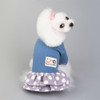 Pet Dog Costume Skirt Spring and Summer Smiley Polka Dot Dress, Size:L(Blue)