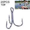 HENGJIA 20 PCS Classic Black High Carbon Steel Fishing Three-jaw Treble Hooks