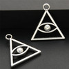 50pcs Devil Eye Pattern Antique Silver Zinc Alloy Triangle Pendant